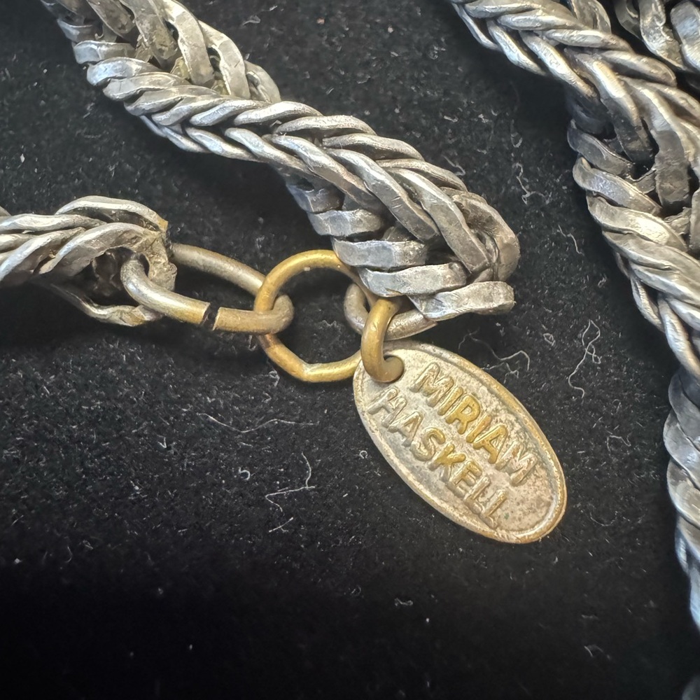 Miriam Haskell Twisted Silver  Necklace